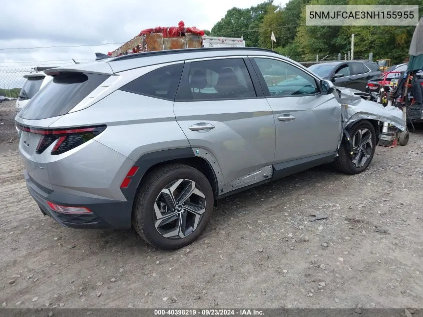 2022 Hyundai Tucson Sel VIN: 5NMJFCAE3NH155955 Lot: 40398219