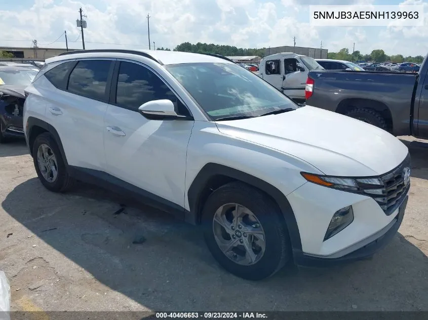 2022 Hyundai Tucson Sel VIN: 5NMJB3AE5NH139963 Lot: 40406653