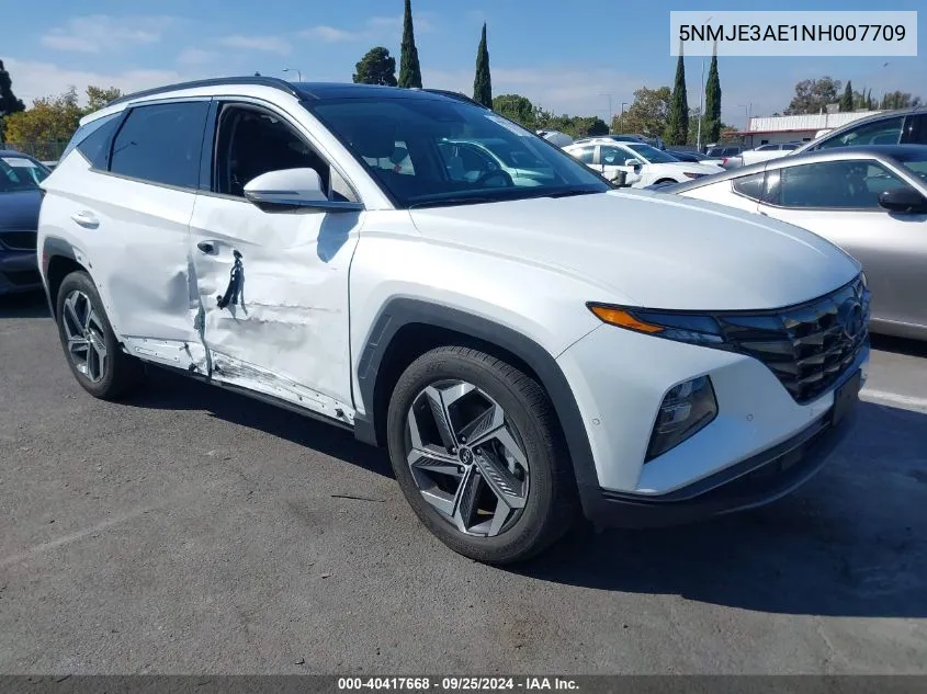 2022 Hyundai Tucson Limited VIN: 5NMJE3AE1NH007709 Lot: 40417668