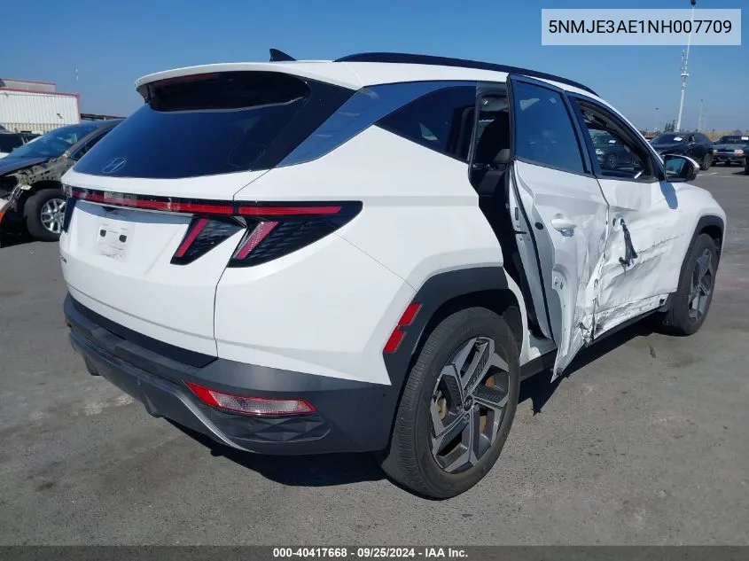 2022 Hyundai Tucson Limited VIN: 5NMJE3AE1NH007709 Lot: 40417668