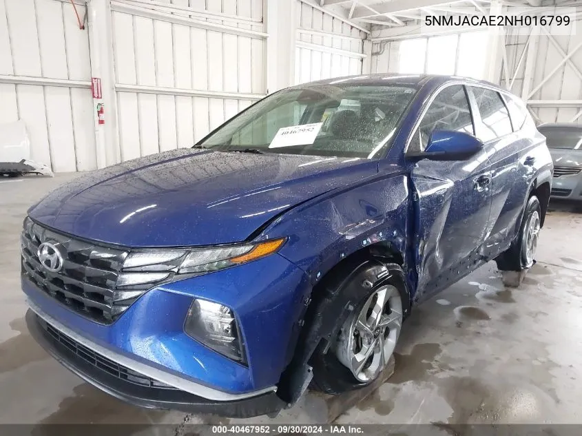 2022 Hyundai Tucson Se VIN: 5NMJACAE2NH016799 Lot: 40467952