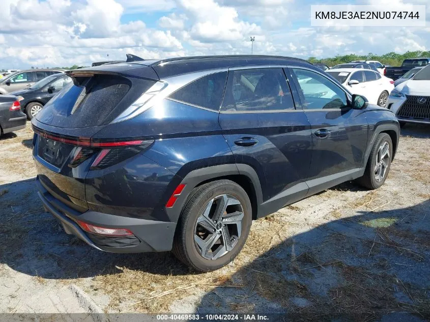 2022 Hyundai Tucson Limited VIN: KM8JE3AE2NU074744 Lot: 40469583