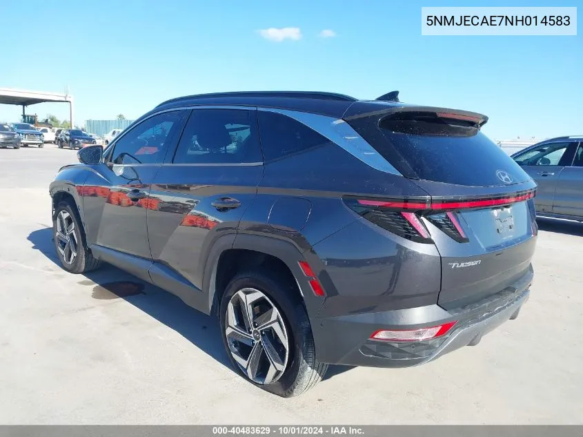 2022 Hyundai Tucson Limited VIN: 5NMJECAE7NH014583 Lot: 40483629