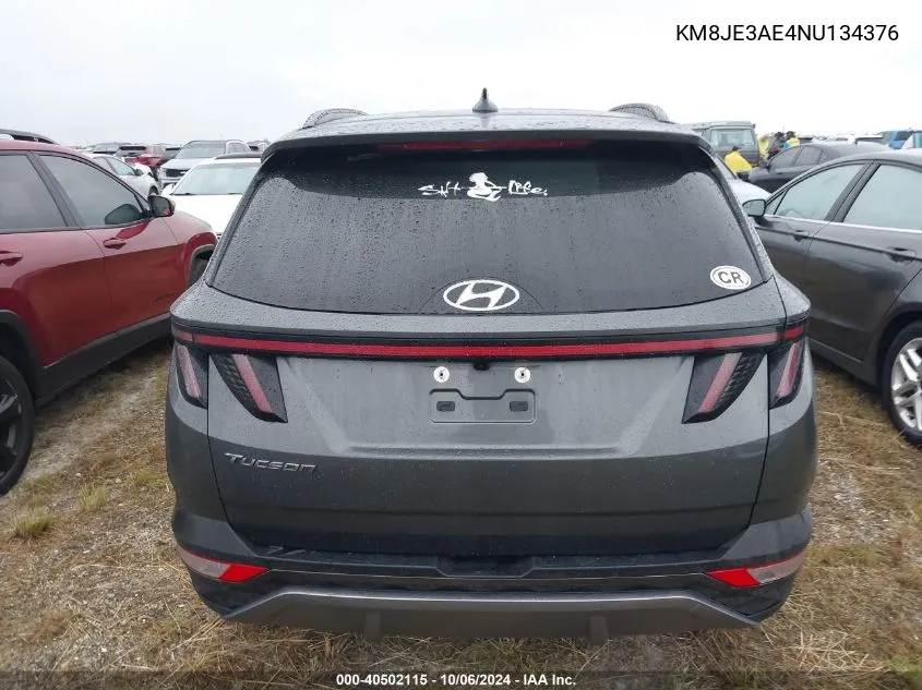 2022 Hyundai Tucson Limited VIN: KM8JE3AE4NU134376 Lot: 40502115