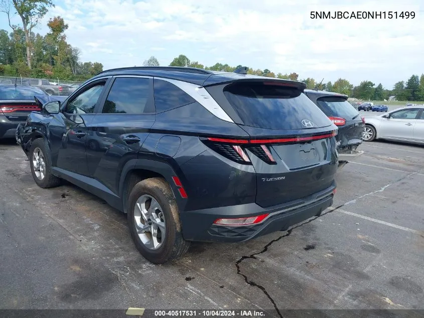 2022 Hyundai Tucson Sel VIN: 5NMJBCAE0NH151499 Lot: 40517531