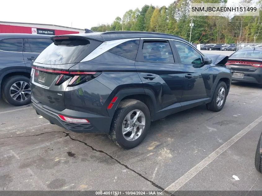 2022 Hyundai Tucson Sel VIN: 5NMJBCAE0NH151499 Lot: 40517531