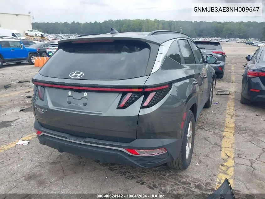 2022 Hyundai Tucson Sel VIN: 5NMJB3AE3NH009647 Lot: 40524142