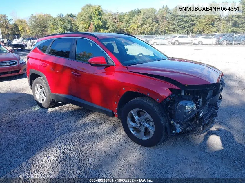 2022 Hyundai Tucson Sel VIN: 5NMJBCAE4NH064351 Lot: 40535781