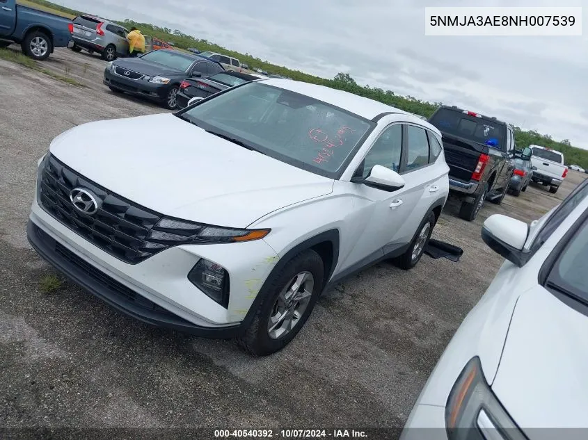 2022 Hyundai Tucson Se VIN: 5NMJA3AE8NH007539 Lot: 40540392