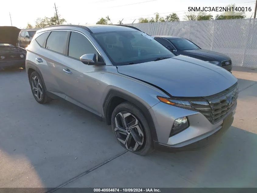 2022 Hyundai Tucson Sel VIN: 5NMJC3AE2NH140016 Lot: 40554674