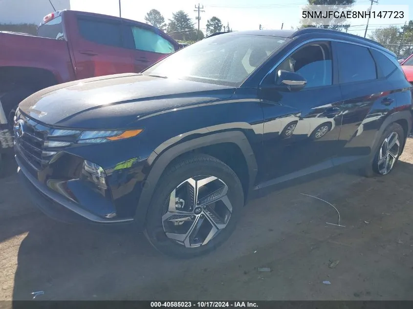 2022 Hyundai Tucson Sel VIN: 5NMJFCAE8NH147723 Lot: 40585023