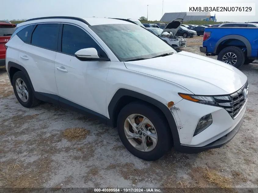 2022 Hyundai Tucson Sel VIN: KM8JB3AE2NU076129 Lot: 40599584