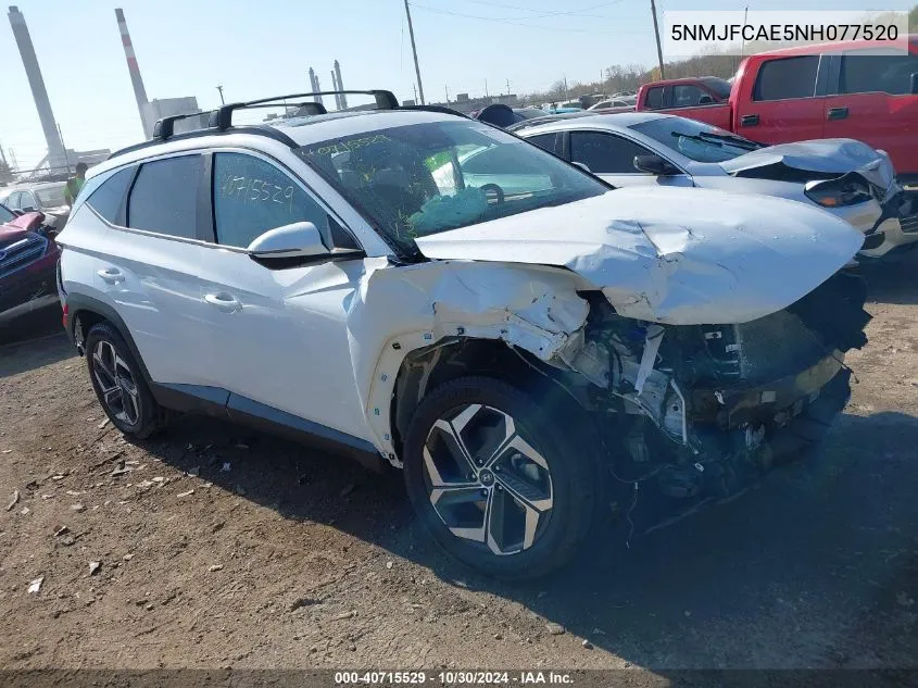 2022 Hyundai Tucson Sel VIN: 5NMJFCAE5NH077520 Lot: 40715529