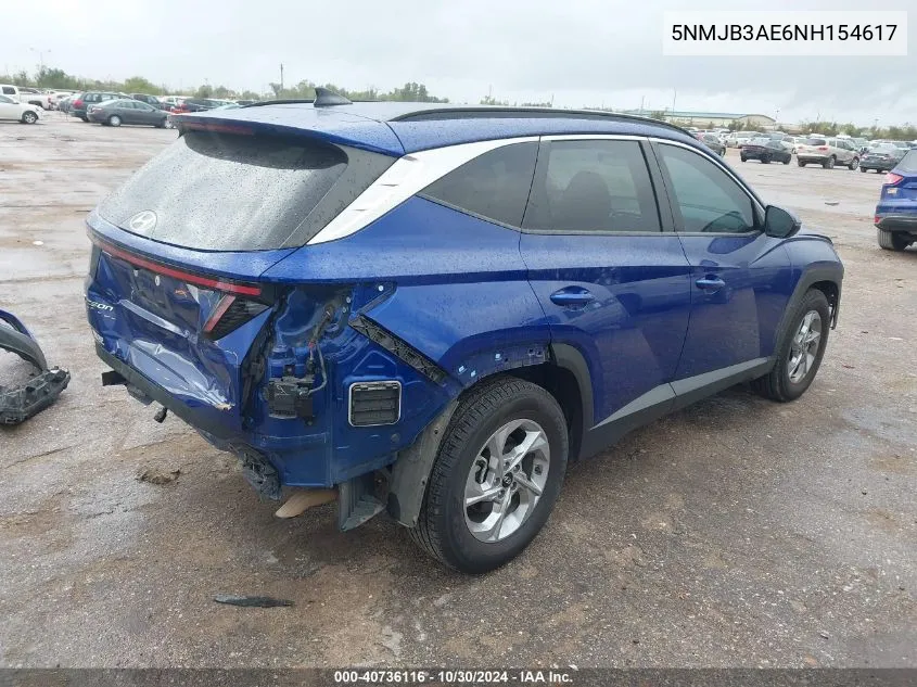 2022 Hyundai Tucson Sel VIN: 5NMJB3AE6NH154617 Lot: 40736116