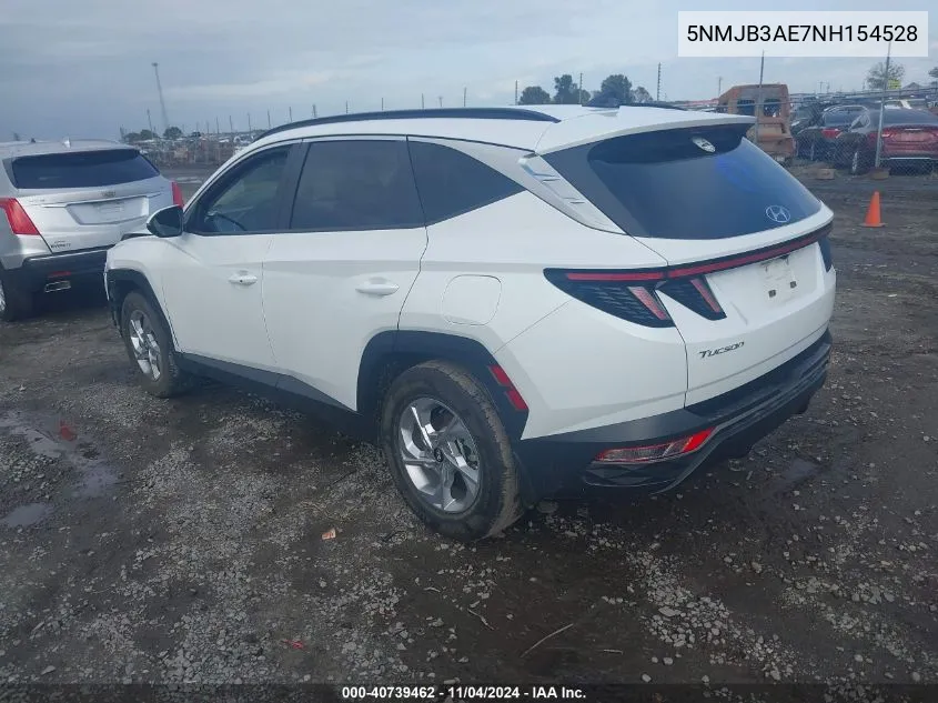 2022 Hyundai Tucson Sel VIN: 5NMJB3AE7NH154528 Lot: 40739462