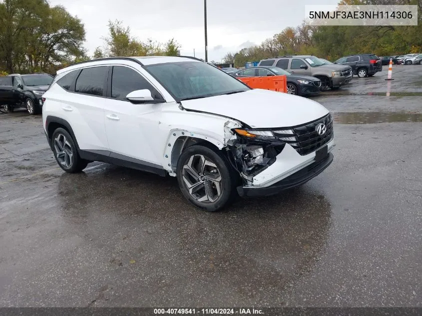 2022 Hyundai Tucson Sel VIN: 5NMJF3AE3NH114306 Lot: 40749541