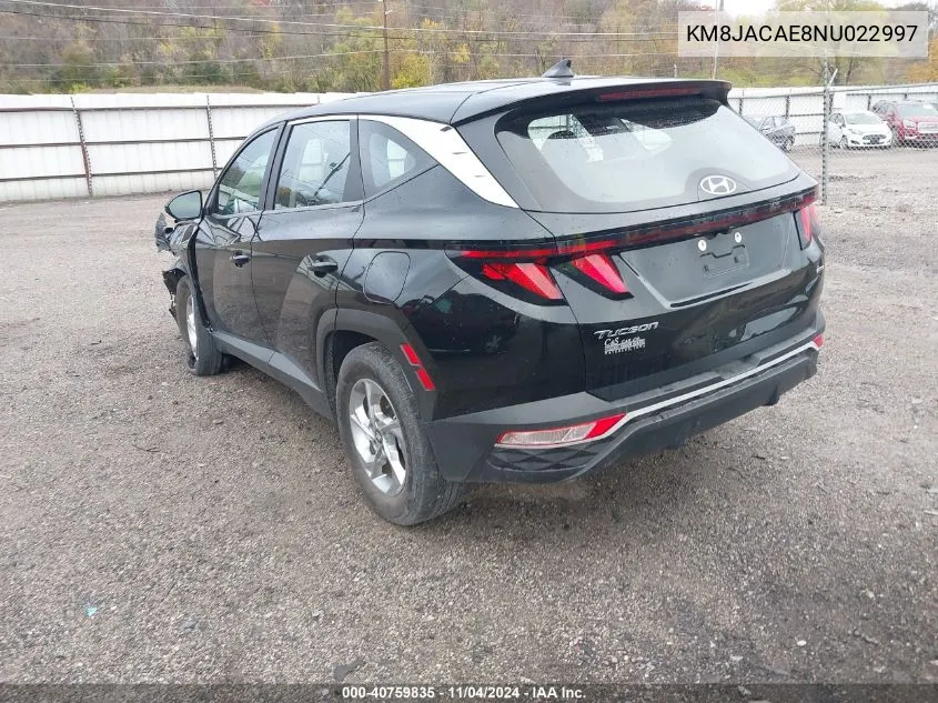 2022 Hyundai Tucson Se VIN: KM8JACAE8NU022997 Lot: 40759835