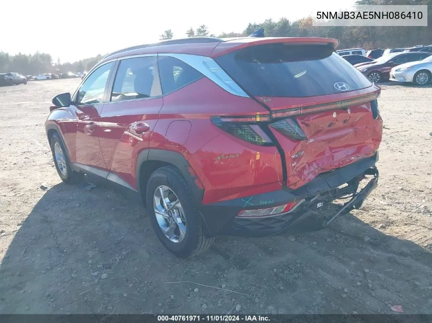 2022 Hyundai Tucson Sel VIN: 5NMJB3AE5NH086410 Lot: 40761971