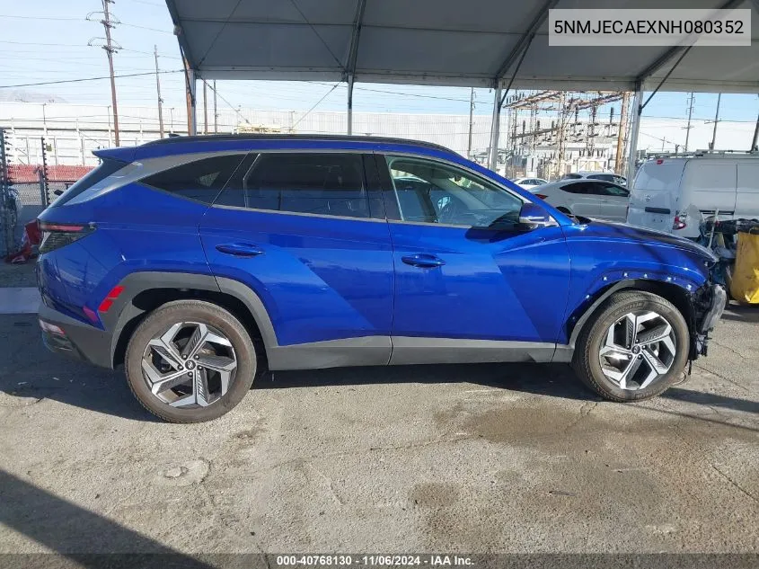 2022 Hyundai Tucson Limited VIN: 5NMJECAEXNH080352 Lot: 40768130