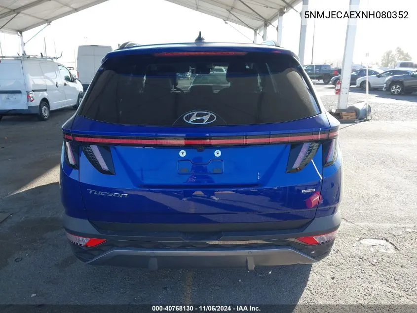 2022 Hyundai Tucson Limited VIN: 5NMJECAEXNH080352 Lot: 40768130