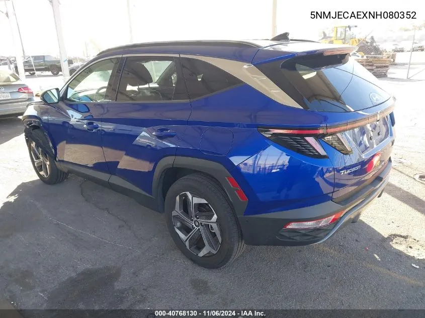 2022 Hyundai Tucson Limited VIN: 5NMJECAEXNH080352 Lot: 40768130