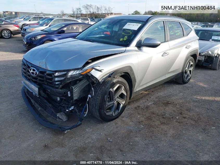 2022 Hyundai Tucson Sel VIN: 5NMJF3AE1NH100484 Lot: 40774775