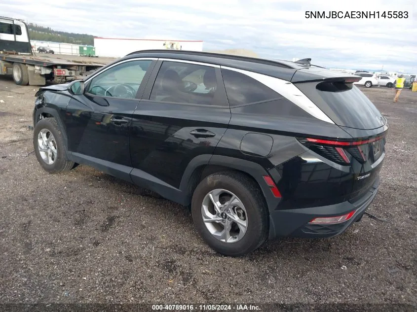 2022 Hyundai Tucson Sel VIN: 5NMJBCAE3NH145583 Lot: 40789016