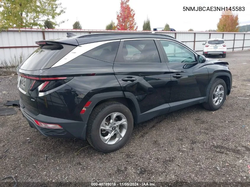 2022 Hyundai Tucson Sel VIN: 5NMJBCAE3NH145583 Lot: 40789016