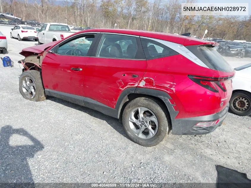 2022 Hyundai Tucson Se VIN: 5NMJACAE6NH028972 Lot: 40840559