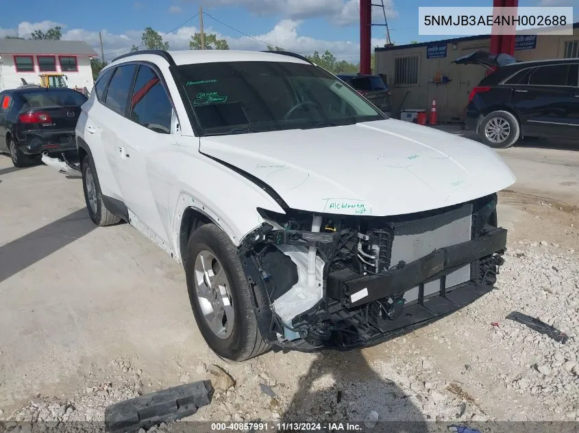 2022 Hyundai Tucson Sel VIN: 5NMJB3AE4NH002688 Lot: 40857991