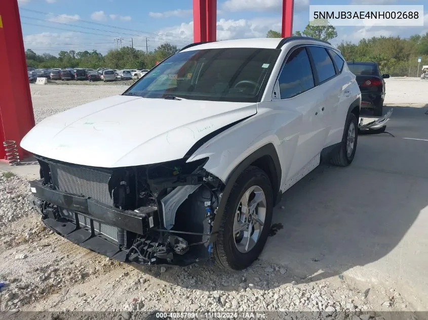 2022 Hyundai Tucson Sel VIN: 5NMJB3AE4NH002688 Lot: 40857991