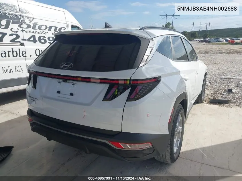 2022 Hyundai Tucson Sel VIN: 5NMJB3AE4NH002688 Lot: 40857991