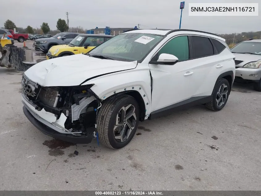 2022 Hyundai Tucson Sel VIN: 5NMJC3AE2NH116721 Lot: 40882123