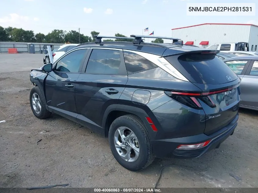 2023 Hyundai Tucson Sel VIN: 5NMJBCAE2PH281531 Lot: 40060863