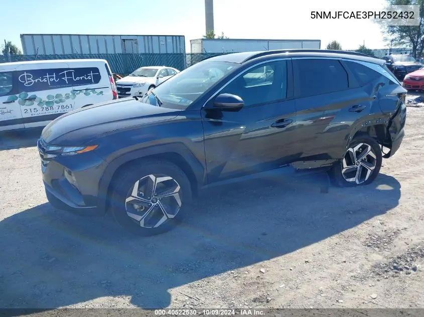 2023 Hyundai Tucson Sel VIN: 5NMJFCAE3PH252432 Lot: 40522530