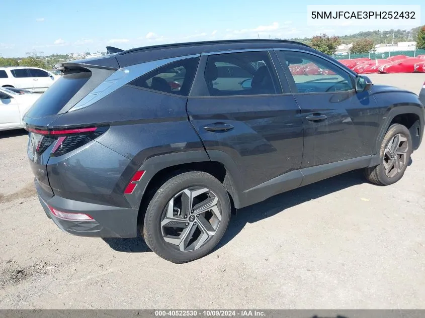 2023 Hyundai Tucson Sel VIN: 5NMJFCAE3PH252432 Lot: 40522530