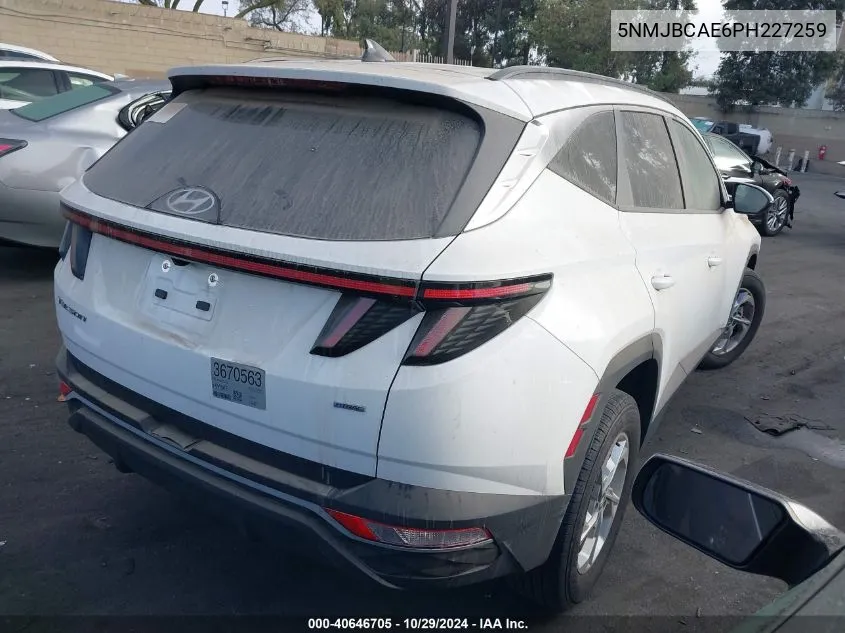 2023 Hyundai Tucson Sel VIN: 5NMJBCAE6PH227259 Lot: 40646705