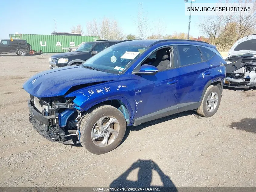 2023 Hyundai Tucson Sel VIN: 5NMJBCAE5PH281765 Lot: 40671962