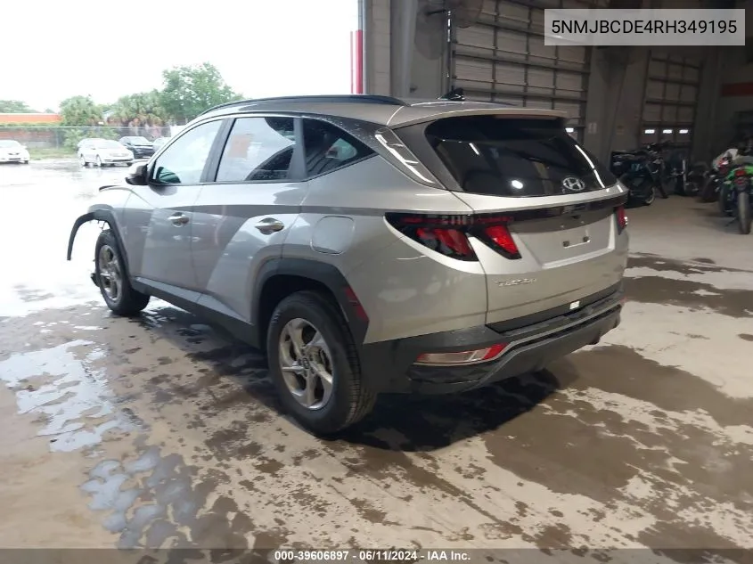 2024 Hyundai Tucson Sel VIN: 5NMJBCDE4RH349195 Lot: 39606897