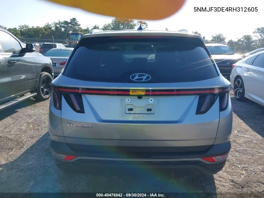 2024 Hyundai Tucson Sel VIN: 5NMJF3DE4RH312605 Lot: 40476842