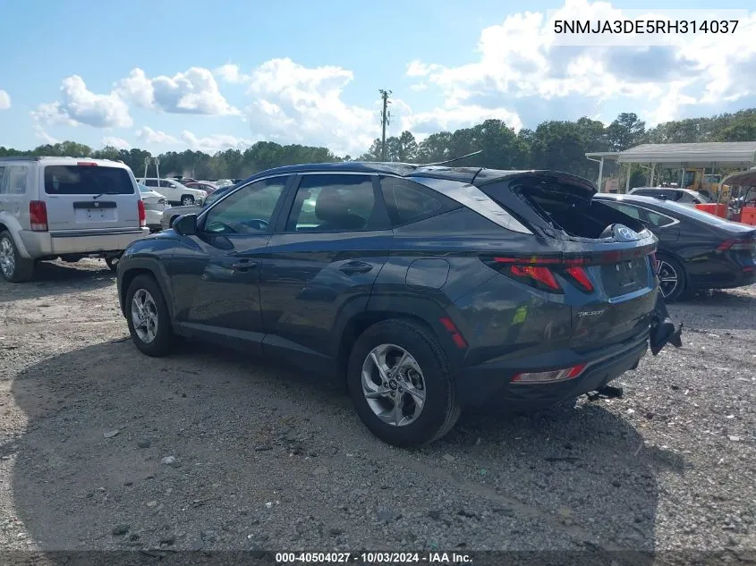 2024 Hyundai Tucson Se VIN: 5NMJA3DE5RH314037 Lot: 40504027