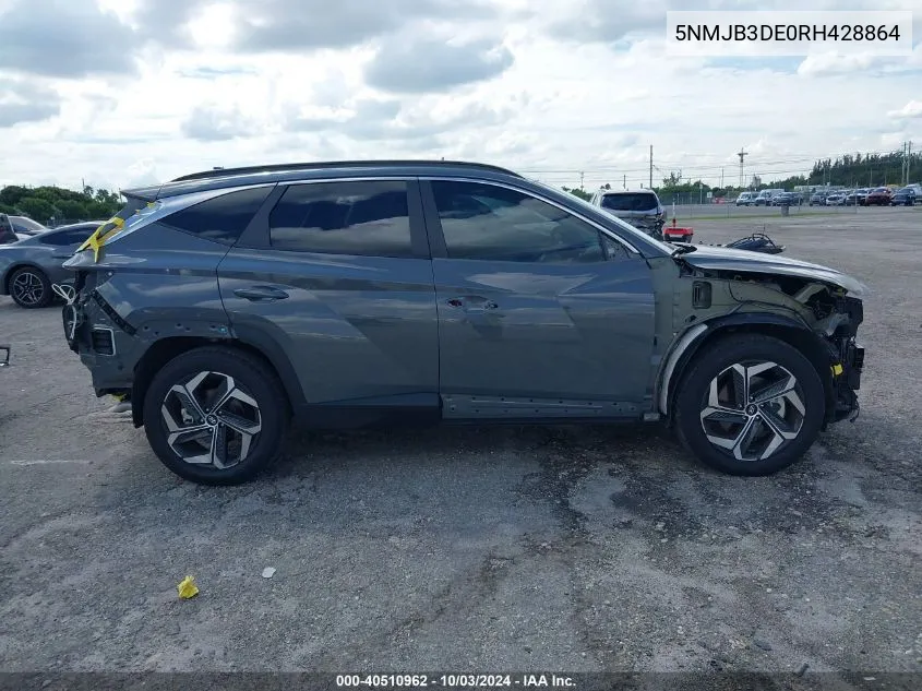 2024 Hyundai Tucson Sel VIN: 5NMJB3DE0RH428864 Lot: 40510962