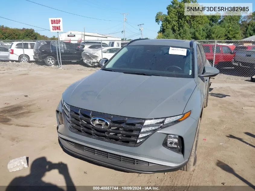 2024 Hyundai Tucson Sel VIN: 5NMJF3DE5RH382985 Lot: 40557744