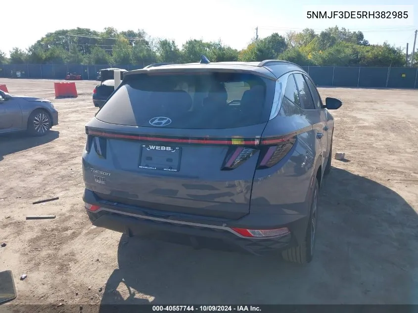 2024 Hyundai Tucson Sel VIN: 5NMJF3DE5RH382985 Lot: 40557744