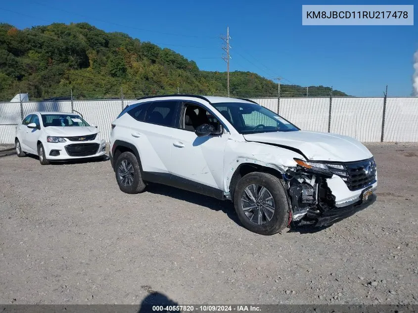 2024 Hyundai Tucson Hybrid Blue VIN: KM8JBCD11RU217478 Lot: 40557820