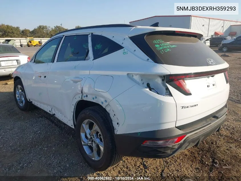 2024 Hyundai Tucson Sel VIN: 5NMJB3DEXRH359293 Lot: 40562882