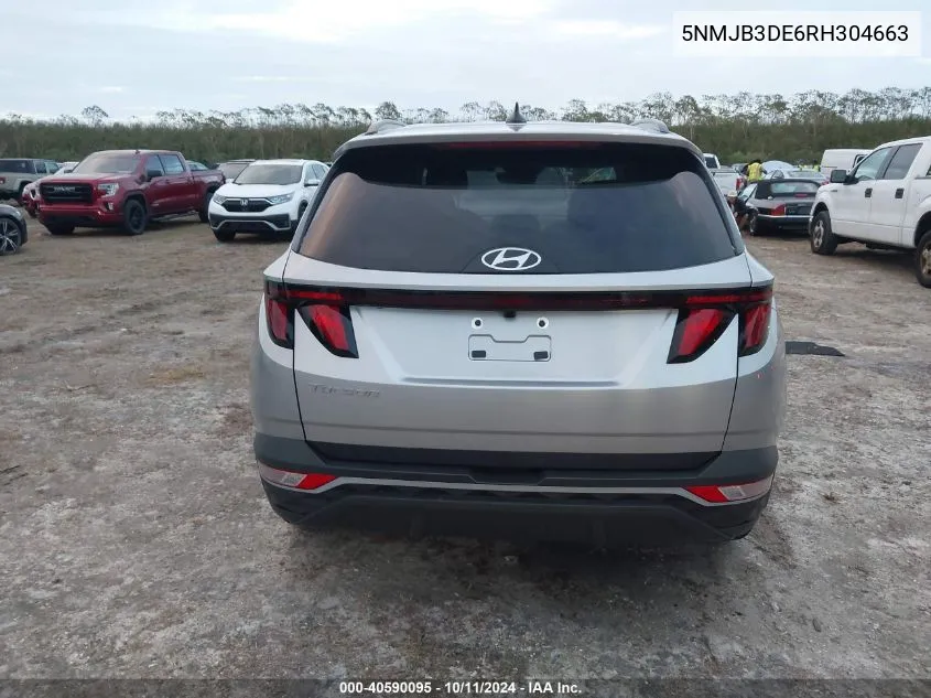 2024 Hyundai Tucson Sel VIN: 5NMJB3DE6RH304663 Lot: 40590095