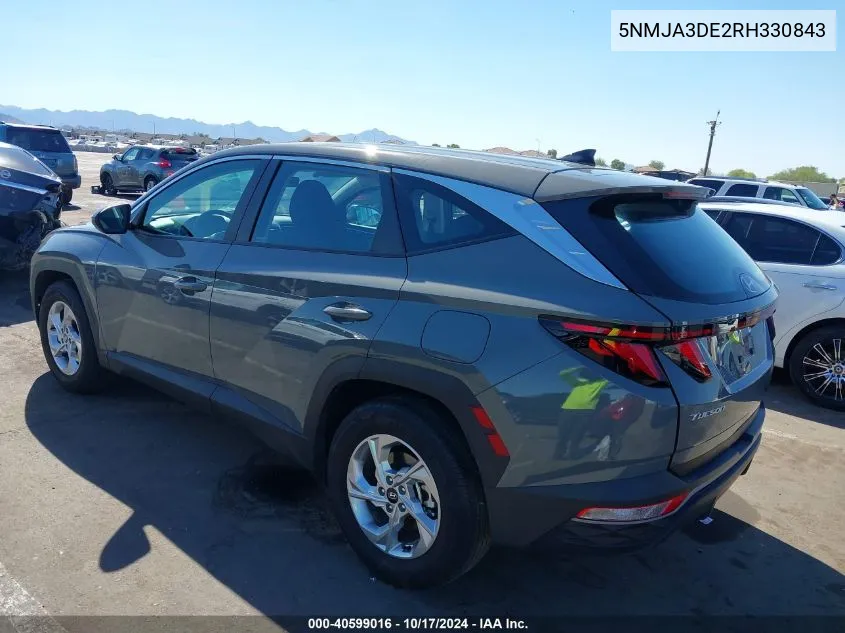 2024 Hyundai Tucson Se VIN: 5NMJA3DE2RH330843 Lot: 40599016