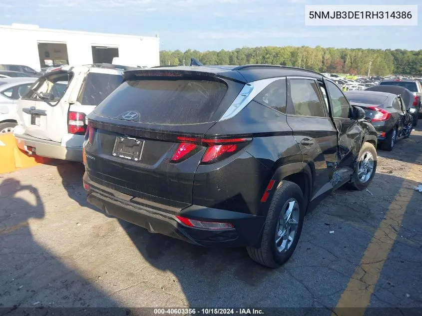 2024 Hyundai Tucson Sel VIN: 5NMJB3DE1RH314386 Lot: 40603356