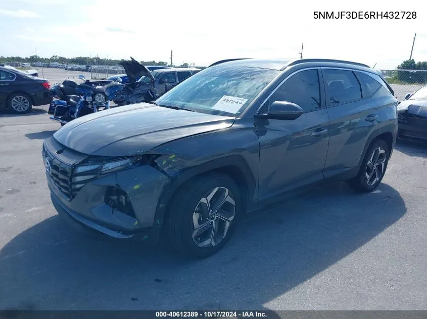 2024 Hyundai Tucson Sel VIN: 5NMJF3DE6RH432728 Lot: 40612389